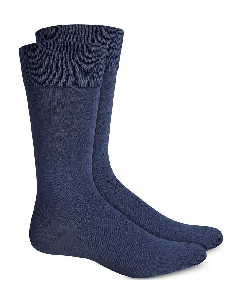 Perry Ellis Men's Socks, Microluxe Flat Knit Men's Socks Blue $8.60 Socks