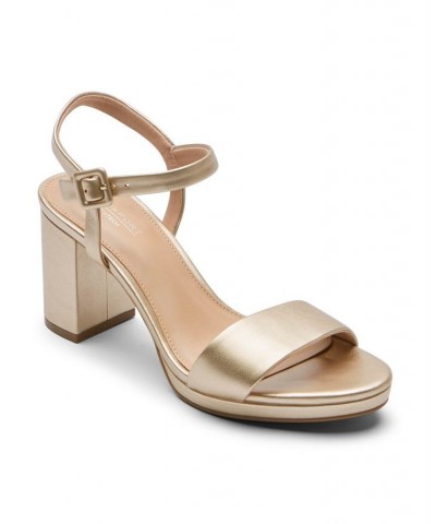 Women's Tabitha Two Strap Block Heel Sandal Starlight Synthetic $53.75 Shoes