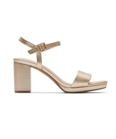 Women's Tabitha Two Strap Block Heel Sandal Starlight Synthetic $53.75 Shoes