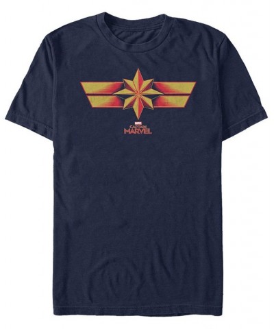 Marvel Men's Captain Marvel Retro Costume Chest Logo, Short Sleeve T-shirt Blue $18.19 T-Shirts