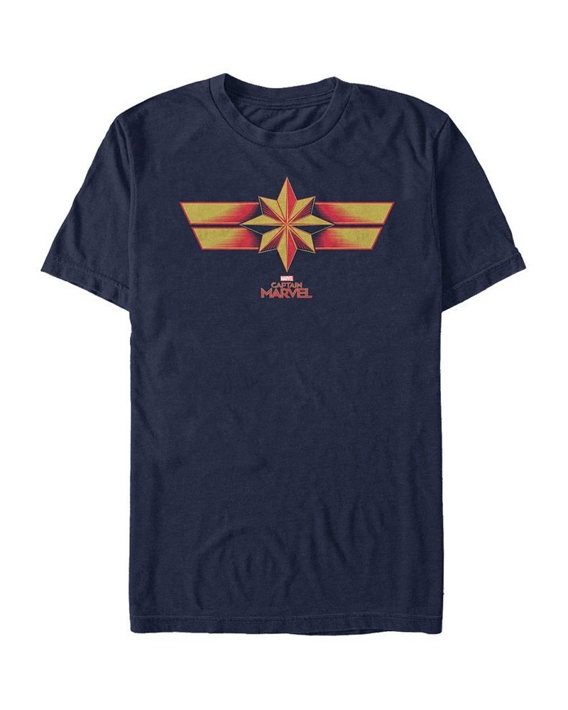 Marvel Men's Captain Marvel Retro Costume Chest Logo, Short Sleeve T-shirt Blue $18.19 T-Shirts