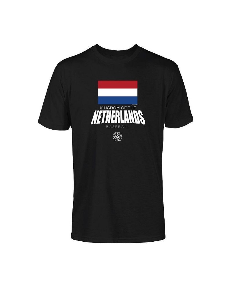 Men's Black Netherlands Baseball 2023 World Baseball Classic Federation T-shirt $18.00 T-Shirts