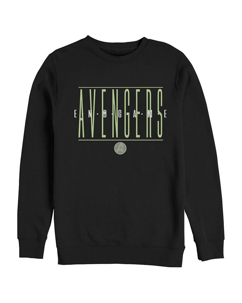 Marvel Men's Avengers Endgame Text Logo, Crewneck Fleece Black $23.10 Sweatshirt