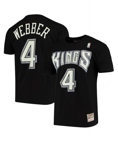 Men's Chris Webber Black Sacramento Kings Hardwood Classics Name and Number Team T-shirt $25.79 T-Shirts