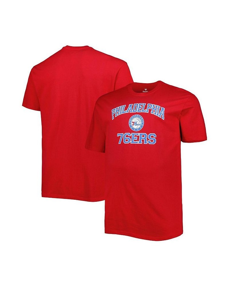 Men's Red Philadelphia 76ers Big and Tall Heart and Soul T-shirt $23.50 T-Shirts