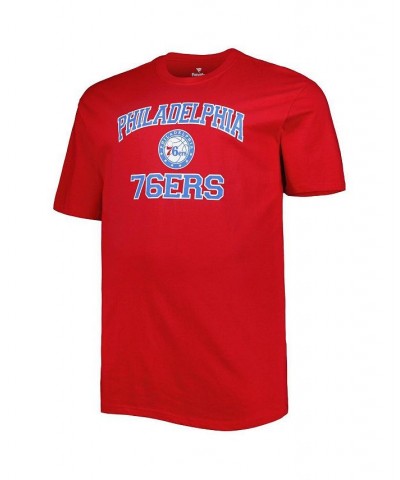 Men's Red Philadelphia 76ers Big and Tall Heart and Soul T-shirt $23.50 T-Shirts