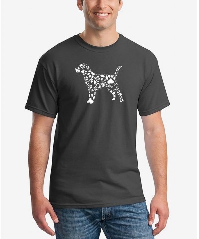 Men's Dog Paw Prints Word Art Short Sleeve T-shirt Gray $17.15 T-Shirts