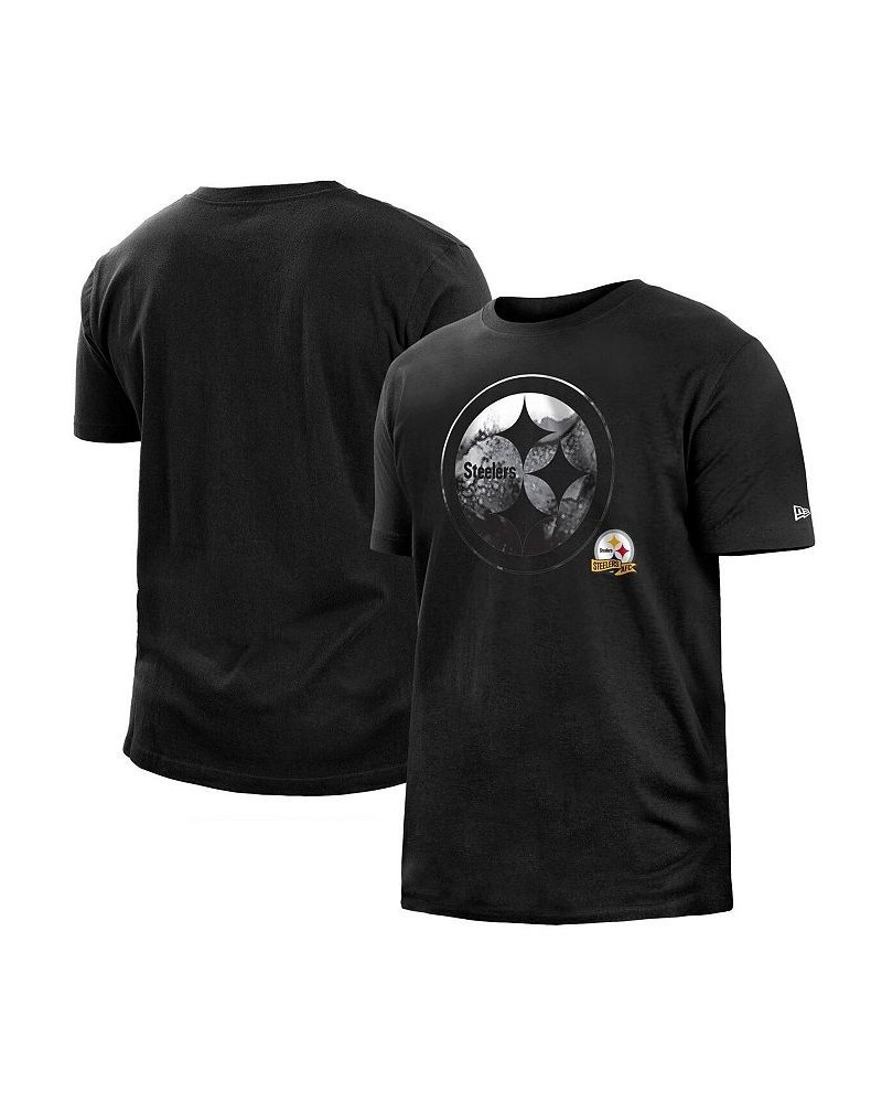 Men's Black Pittsburgh Steelers 2022 Sideline Ink Dye T-shirt $19.60 T-Shirts