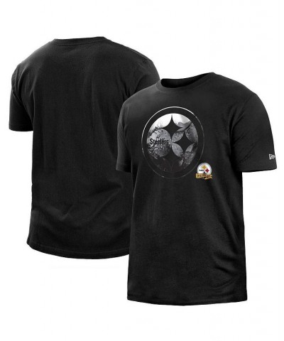 Men's Black Pittsburgh Steelers 2022 Sideline Ink Dye T-shirt $19.60 T-Shirts