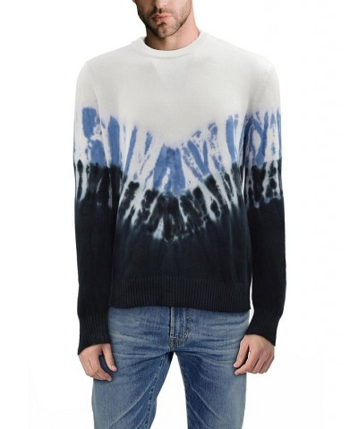 Men's Arrow Tie Dye Crew Neck Sweater Black, Yellow, White $42.12 Sweaters