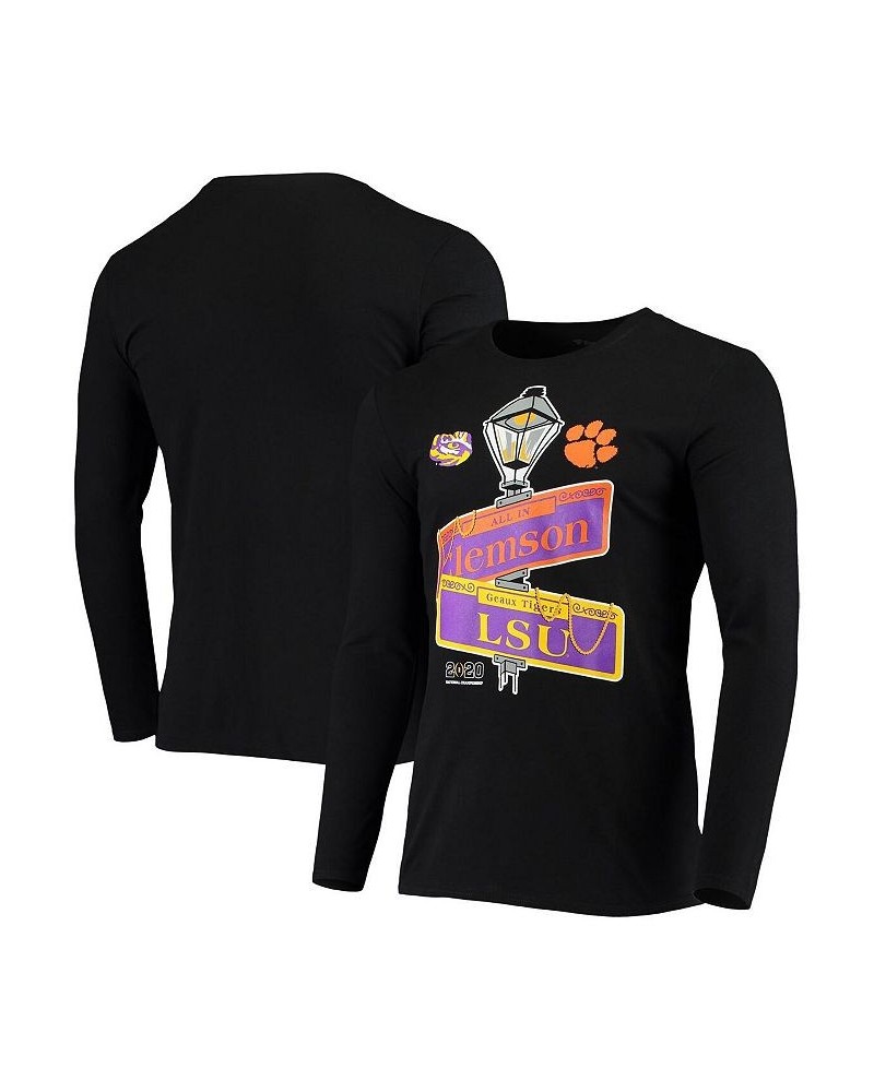 Men's Black LSU Tigers vs. Clemson Tigers 2020 College Football Playoff National Championship Touchdown Long Sleeve T-shirt $...