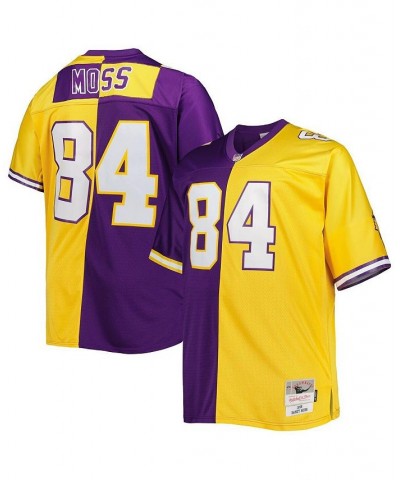 Men's Randy Moss Purple and Gold Minnesota Vikings Big and Tall Split Legacy Retired Player Replica Jersey $76.00 Jersey