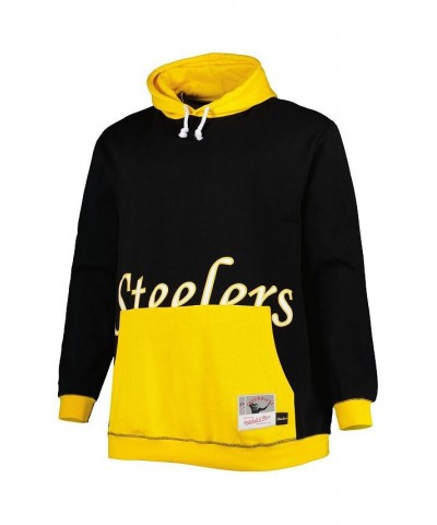 Men's Black and Gold Pittsburgh Steelers Big and Tall Big Face Pullover Hoodie $44.20 Sweatshirt