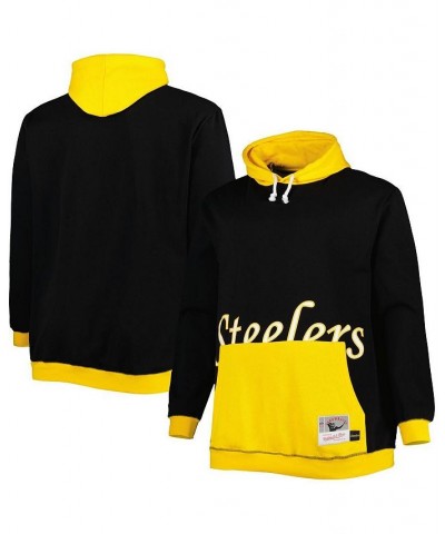 Men's Black and Gold Pittsburgh Steelers Big and Tall Big Face Pullover Hoodie $44.20 Sweatshirt