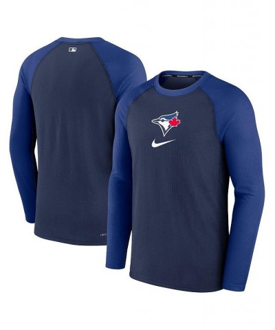 Men's Navy Toronto Blue Jays Authentic Collection Game Raglan Performance Long Sleeve T-shirt $30.55 T-Shirts