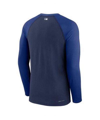 Men's Navy Toronto Blue Jays Authentic Collection Game Raglan Performance Long Sleeve T-shirt $30.55 T-Shirts