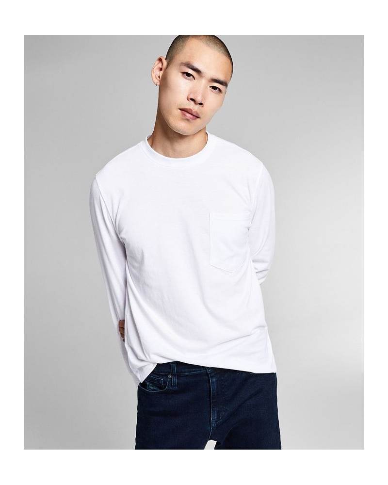 Men's Pocket Long-Sleeve T-Shirt White $11.87 T-Shirts