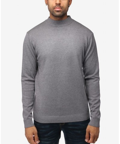 Men's Basic Mock Neck Midweight Pullover Sweater Heather Charcoal $35.10 Sweaters