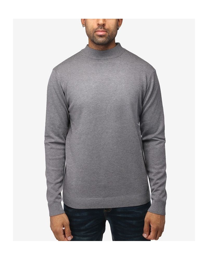 Men's Basic Mock Neck Midweight Pullover Sweater Heather Charcoal $35.10 Sweaters