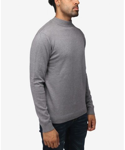 Men's Basic Mock Neck Midweight Pullover Sweater Heather Charcoal $35.10 Sweaters