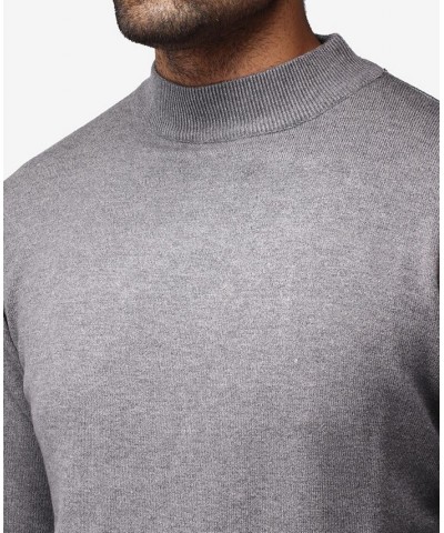 Men's Basic Mock Neck Midweight Pullover Sweater Heather Charcoal $35.10 Sweaters