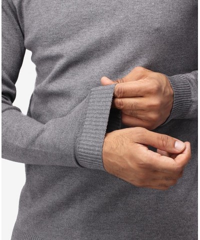 Men's Basic Mock Neck Midweight Pullover Sweater Heather Charcoal $35.10 Sweaters