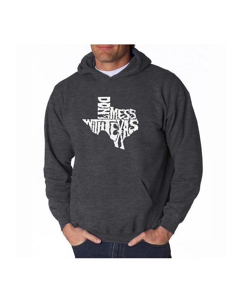 Men's Word Art Hoodie - Don't Mess With Texas Gray $32.99 Sweatshirt