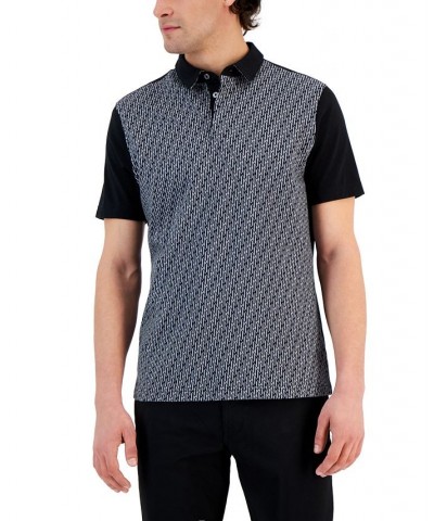 Mode Short Sleeve Colorblocked Geo Polo Shirt Black $17.69 Shirts