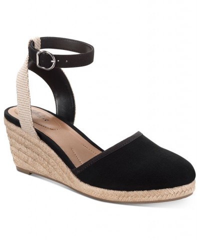 Mailena Wedge Espadrille Sandals Black $27.80 Shoes