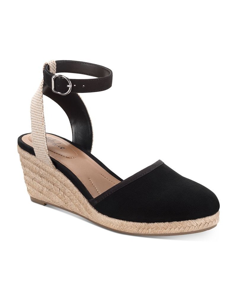 Mailena Wedge Espadrille Sandals Black $27.80 Shoes