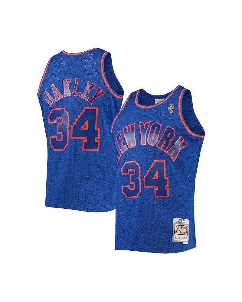 Men's Charles Oakley Blue New York Knicks 1996-97 Hardwood Classics Swingman Jersey $52.43 Jersey