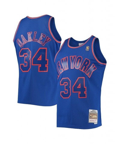 Men's Charles Oakley Blue New York Knicks 1996-97 Hardwood Classics Swingman Jersey $52.43 Jersey