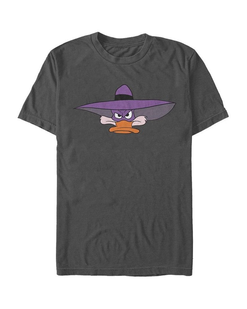 Men's Darkwing Duck Darkwing Bighead Short Sleeve T-shirt Black $16.10 T-Shirts