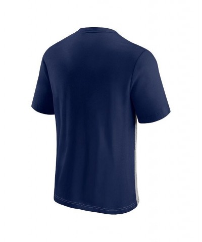 Men's Branded College Navy and Heathered Gray Seattle Seahawks Colorblock T-shirt $20.24 T-Shirts