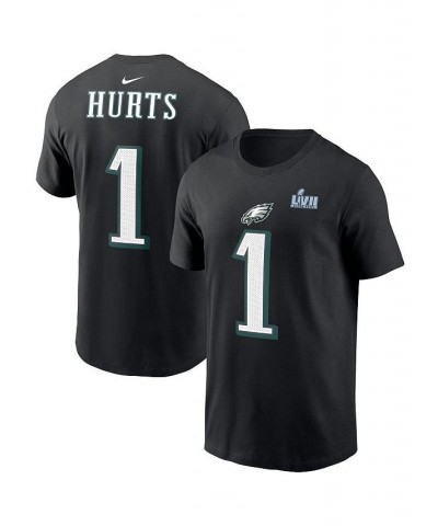 Men's Jalen Hurts Black Philadelphia Eagles Super Bowl LVII Name and Number T-shirt $22.36 T-Shirts