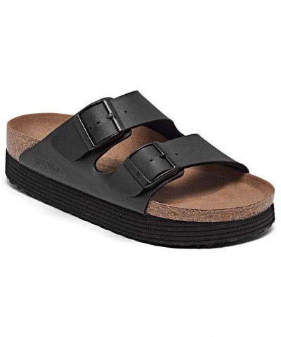 Women's Arizona Platform Vegan Birko-Flor Sandals Black $37.20 Shoes