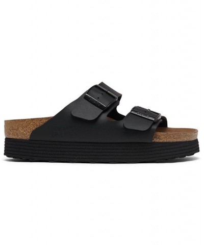 Women's Arizona Platform Vegan Birko-Flor Sandals Black $37.20 Shoes