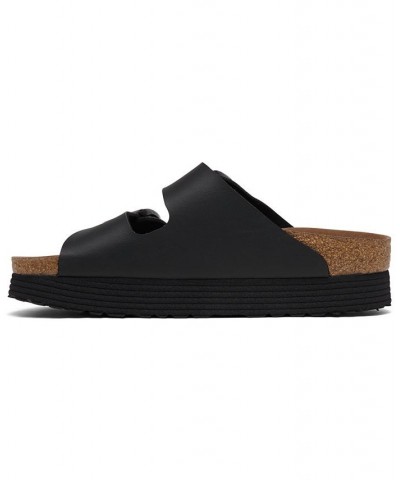 Women's Arizona Platform Vegan Birko-Flor Sandals Black $37.20 Shoes