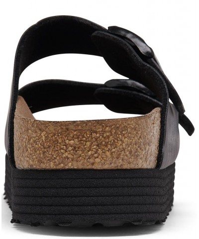 Women's Arizona Platform Vegan Birko-Flor Sandals Black $37.20 Shoes