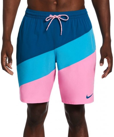 Men's Color Surge Colorblocked 9" Swim Trunks Pink $26.20 Swimsuits