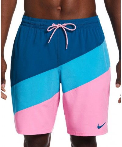 Men's Color Surge Colorblocked 9" Swim Trunks Pink $26.20 Swimsuits