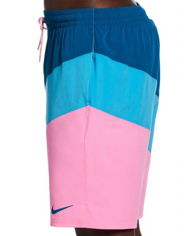 Men's Color Surge Colorblocked 9" Swim Trunks Pink $26.20 Swimsuits