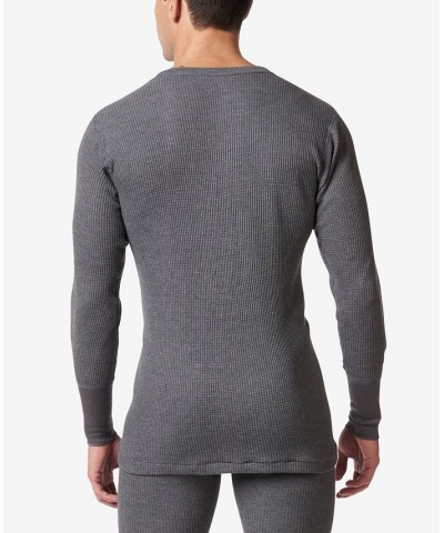 Men's Essentials Waffle Knit Thermal Long Sleeve Undershirt Gray $20.58 Undershirt