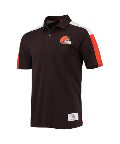 Men's Brown, Orange Cleveland Browns Logan Polo Shirt $36.00 Polo Shirts