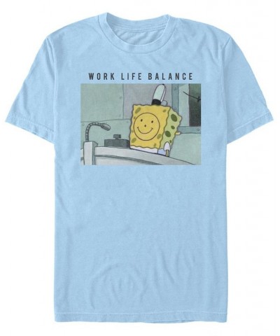 Men's Work Bob Short Sleeve Crew T-shirt Blue $18.89 T-Shirts