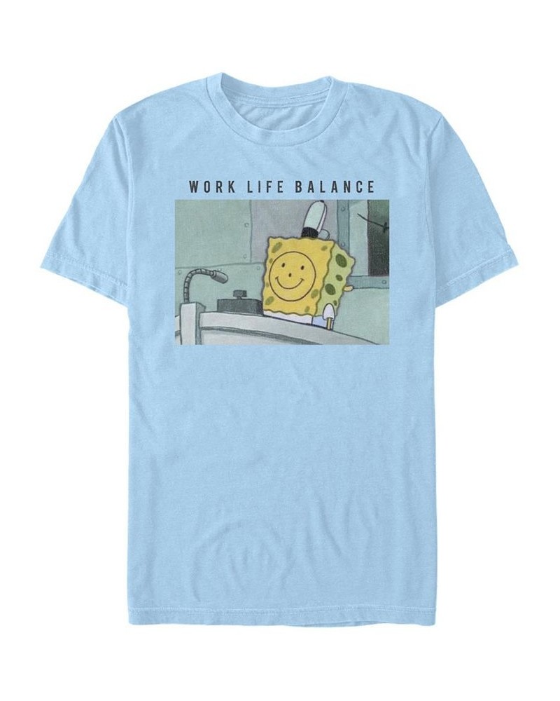 Men's Work Bob Short Sleeve Crew T-shirt Blue $18.89 T-Shirts