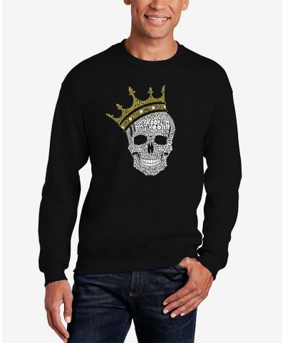 Men's Word Art Crewneck Brooklyn Crown Sweatshirt Black $23.00 Sweatshirt