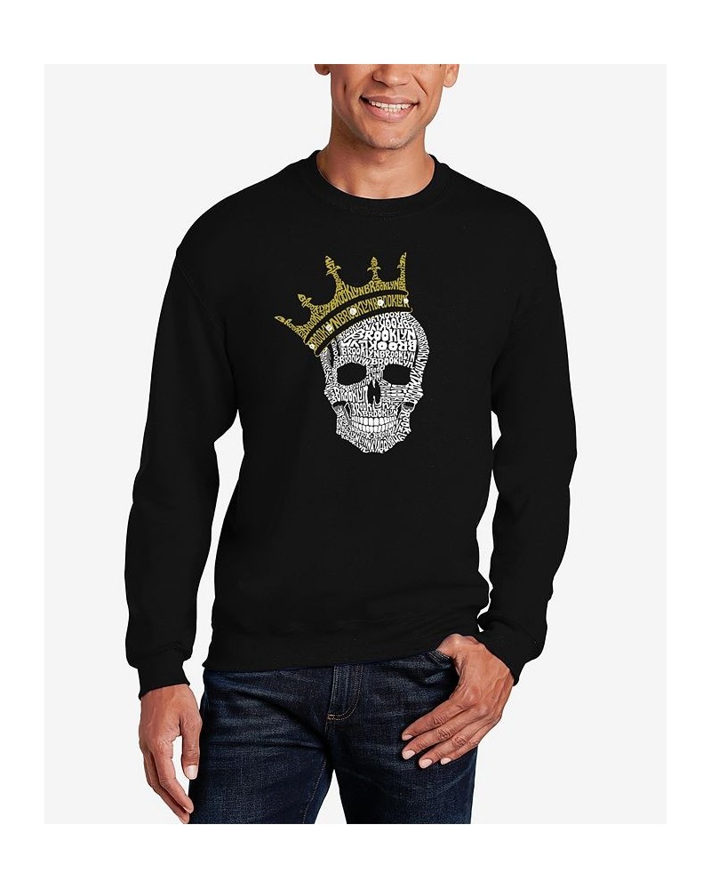 Men's Word Art Crewneck Brooklyn Crown Sweatshirt Black $23.00 Sweatshirt