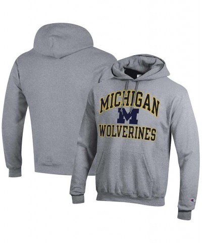 Men's Heather Gray Michigan Wolverines High Motor Pullover Hoodie $34.30 Sweatshirt