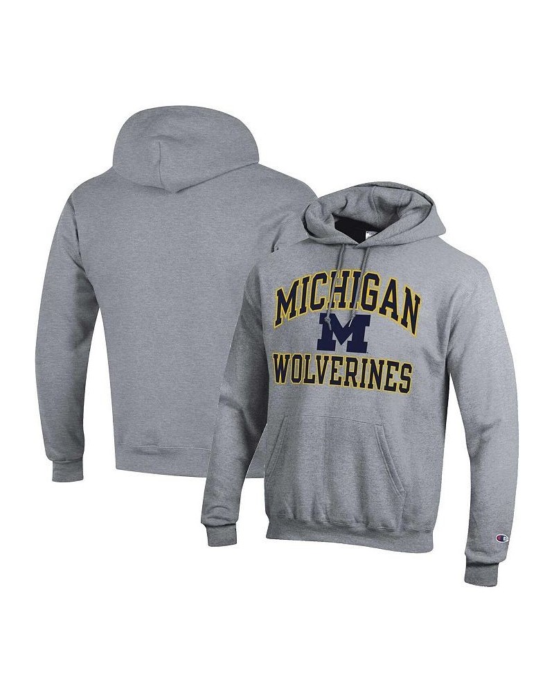 Men's Heather Gray Michigan Wolverines High Motor Pullover Hoodie $34.30 Sweatshirt